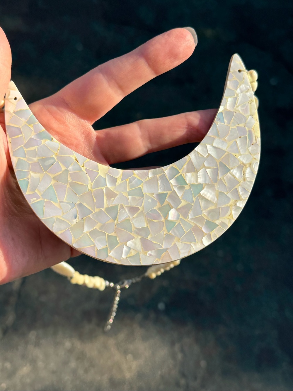 MOP Shell Inlay Necklace - Picture 5 of 16